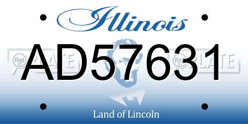AD57631 Illinois License Plate
