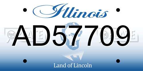 AD57709 Illinois License Plate