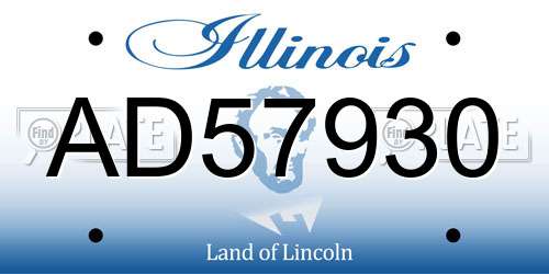 AD57930 Illinois License Plate