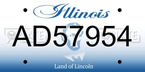 AD57954 Illinois License Plate