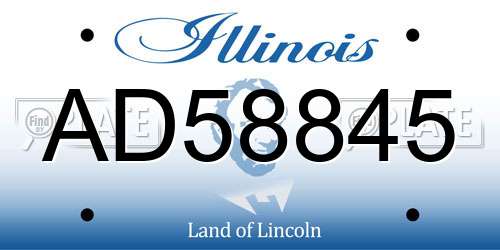 AD58845 Illinois License Plate