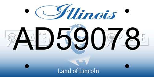AD59078 Illinois License Plate