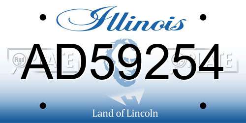 AD59254 Illinois License Plate