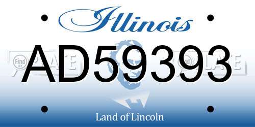 AD59393 Illinois License Plate