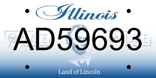 AD59693 Illinois License Plate