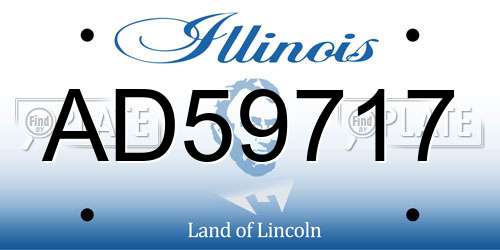 AD59717 Illinois License Plate