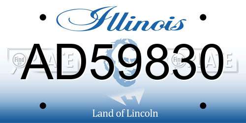 AD59830 Illinois License Plate