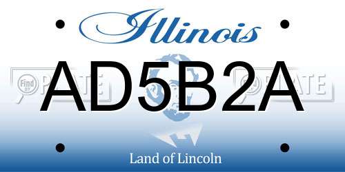 AD5B2A Illinois License Plate