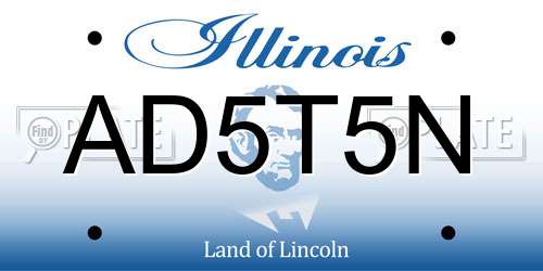 AD5T5N Illinois License Plate