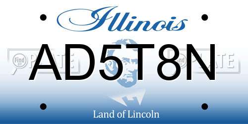 AD5T8N Illinois License Plate