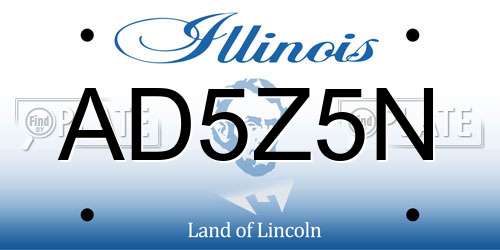 AD5Z5N Illinois License Plate