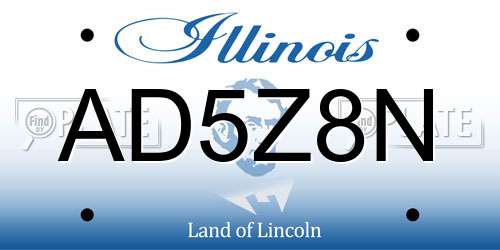 AD5Z8N Illinois License Plate