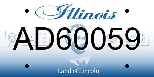 AD60059 Illinois License Plate