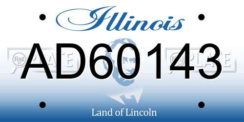 AD60143 Illinois License Plate