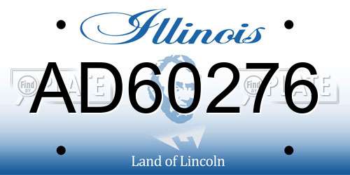 AD60276 Illinois License Plate