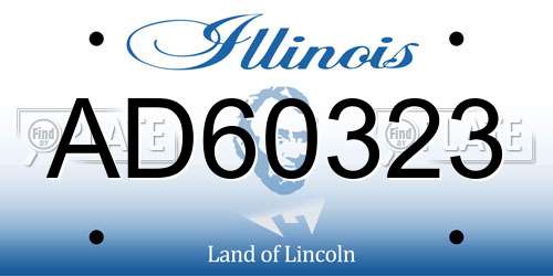 AD60323 Illinois License Plate