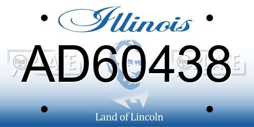 AD60438 Illinois License Plate