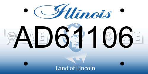 AD61106 Illinois License Plate
