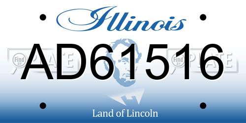 AD61516 Illinois License Plate