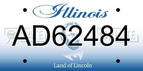 AD62484 Illinois License Plate