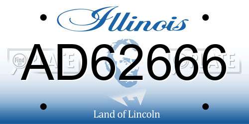 AD62666 Illinois License Plate