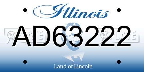 AD63222 Illinois License Plate