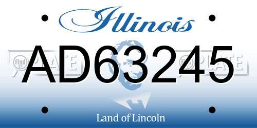 AD63245 Illinois License Plate