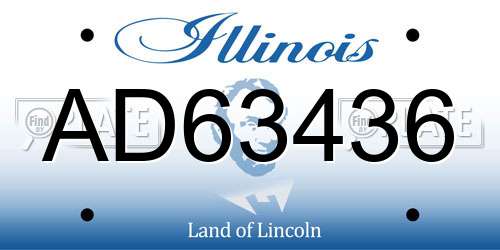 AD63436 Illinois License Plate