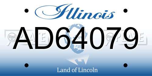 AD64079 Illinois License Plate