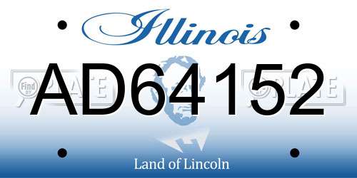 AD64152 Illinois License Plate