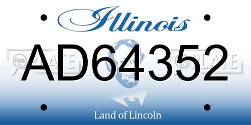 AD64352 Illinois License Plate