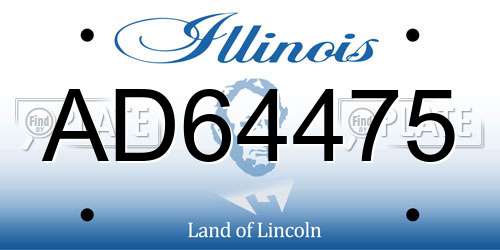 AD64475 Illinois License Plate