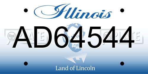 AD64544 Illinois License Plate
