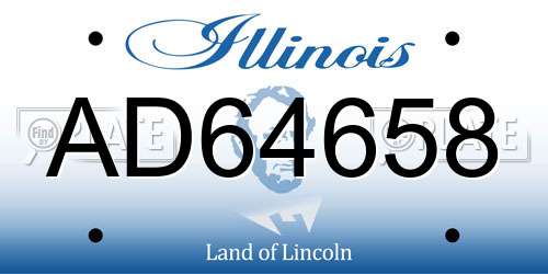 AD64658 Illinois License Plate