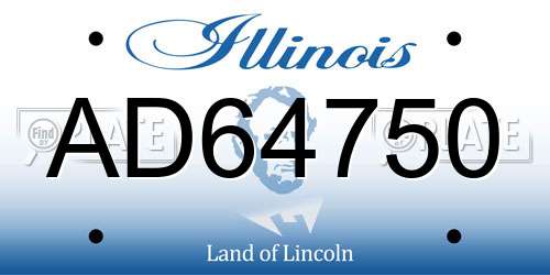 AD64750 Illinois License Plate