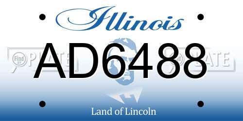 AD6488 Illinois License Plate