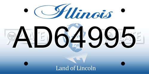 AD64995 Illinois License Plate