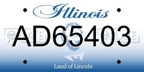 AD65403 Illinois License Plate