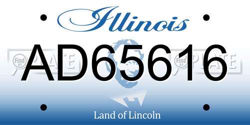 AD65616 Illinois License Plate