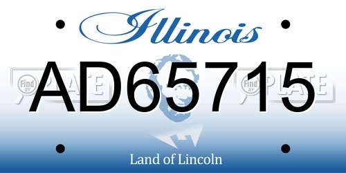 AD65715 Illinois License Plate