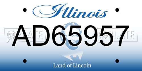 AD65957 Illinois License Plate