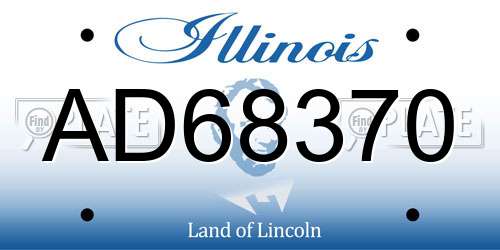 AD68370 Illinois License Plate