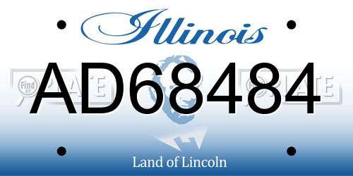 AD68484 Illinois License Plate