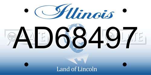 AD68497 Illinois License Plate