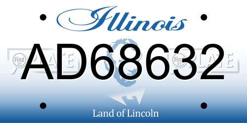 AD68632 Illinois License Plate