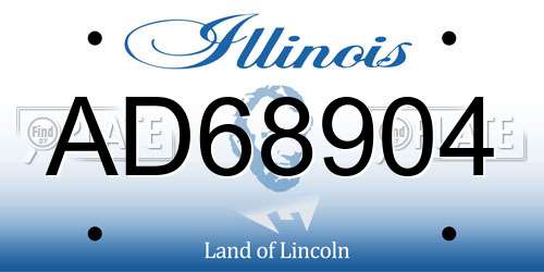 AD68904 Illinois License Plate