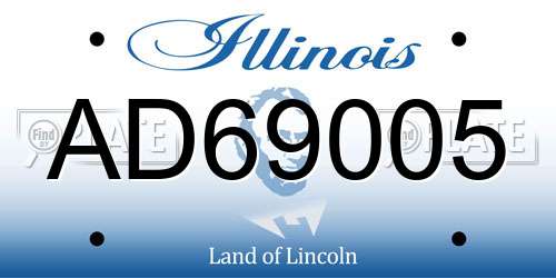 AD69005 Illinois License Plate