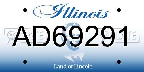 AD69291 Illinois License Plate