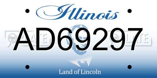 AD69297 Illinois License Plate