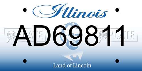 AD69811 Illinois License Plate